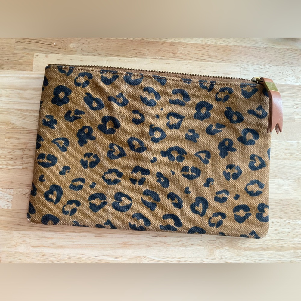 Madewell leopard print wallet clutch